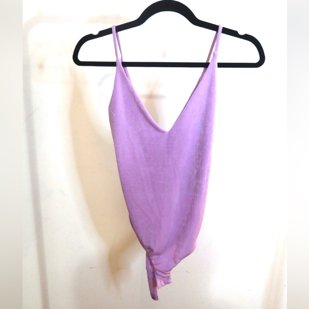 Zara Deep V Purple Bodysuit